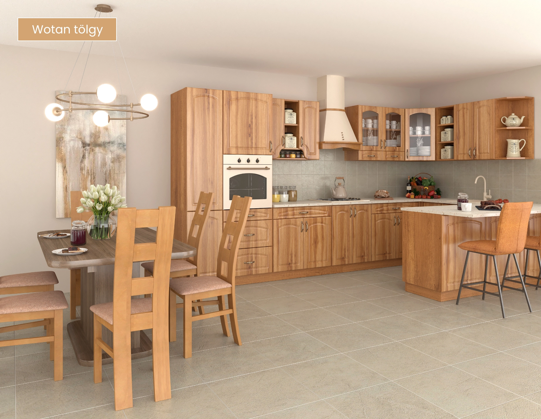 Horizont Bútor Kiskunfélegyháza - rusztikus Zille konyhabútor